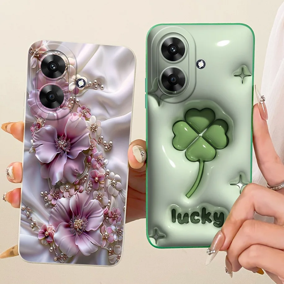 Fashion Flower Pretty Girls Soft Silicone Phone Cover