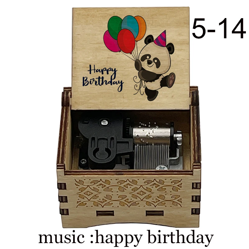 creative color print Music Box music happy birthday mechanical Musical Box Decorative Boxes kids wife girlfriend Birthday Gift 2