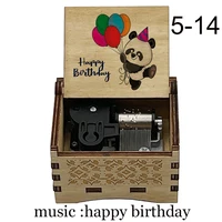 creative color print Music Box music happy birthday mechanical Musical Box Decorative Boxes kids wife girlfriend Birthday Gift 2