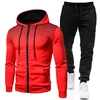 Fashion Print Tracksuit for Men Zipper Hooded Sweatshirt and Sweatpants Two Pieces Suits Male Casual Fitness Jogging Sports Sets 5