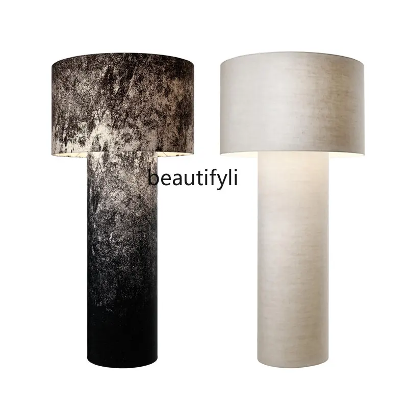 

yj Living Room Bedroom Hotel Model Room Decoration Vertical Lamp Fabric Table Lamp