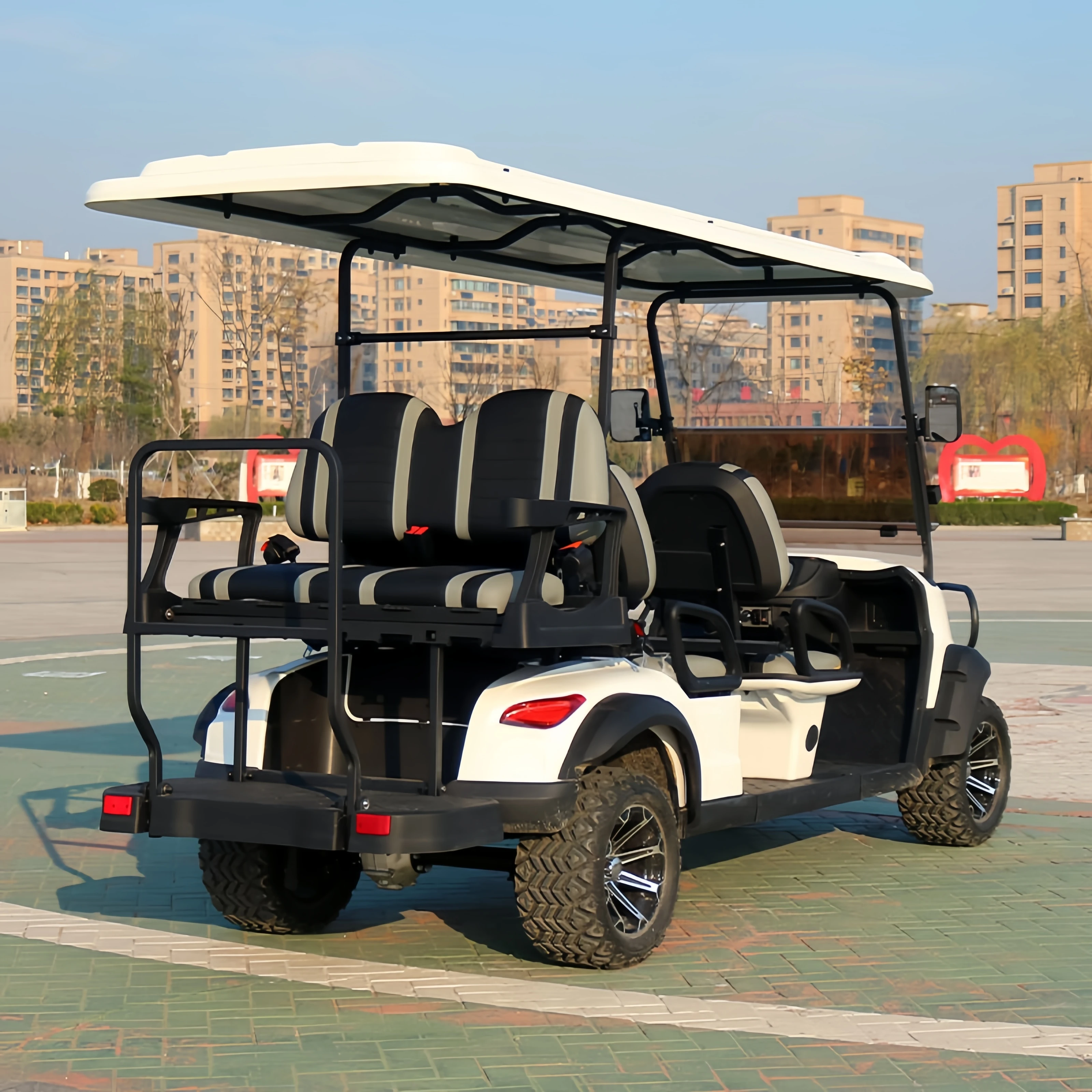 6/8 Person 72V Electric Lifted Golf Cart off Road Buggy 4 Wheel 6+2 Seater Electric Club Car Golf Cart