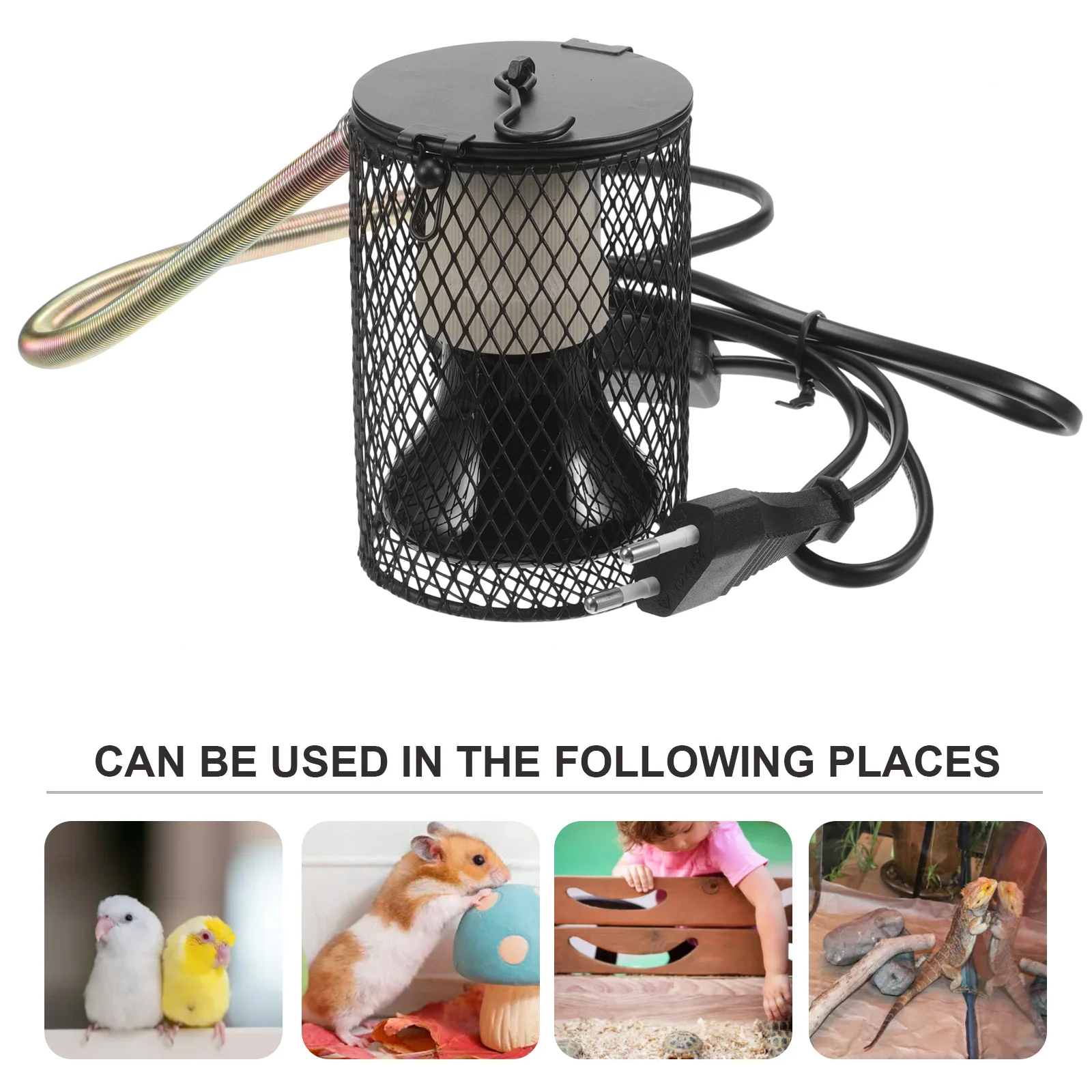 Reptile Heating Lamp Ceramic Heat Lamp Reptile Heat Lamp Bulb Bird Bulb Lizard Heater With Shade (EU Plug) Pet Ceramic Heating Cover Set