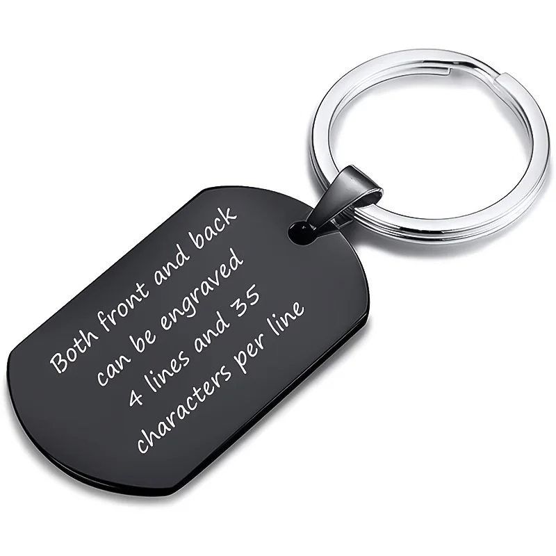 Custom Men's Keychain Valentine's Day Gift Personalized Friendship Lettering Stainless Steel Keyring Personalized Birthday Gift
