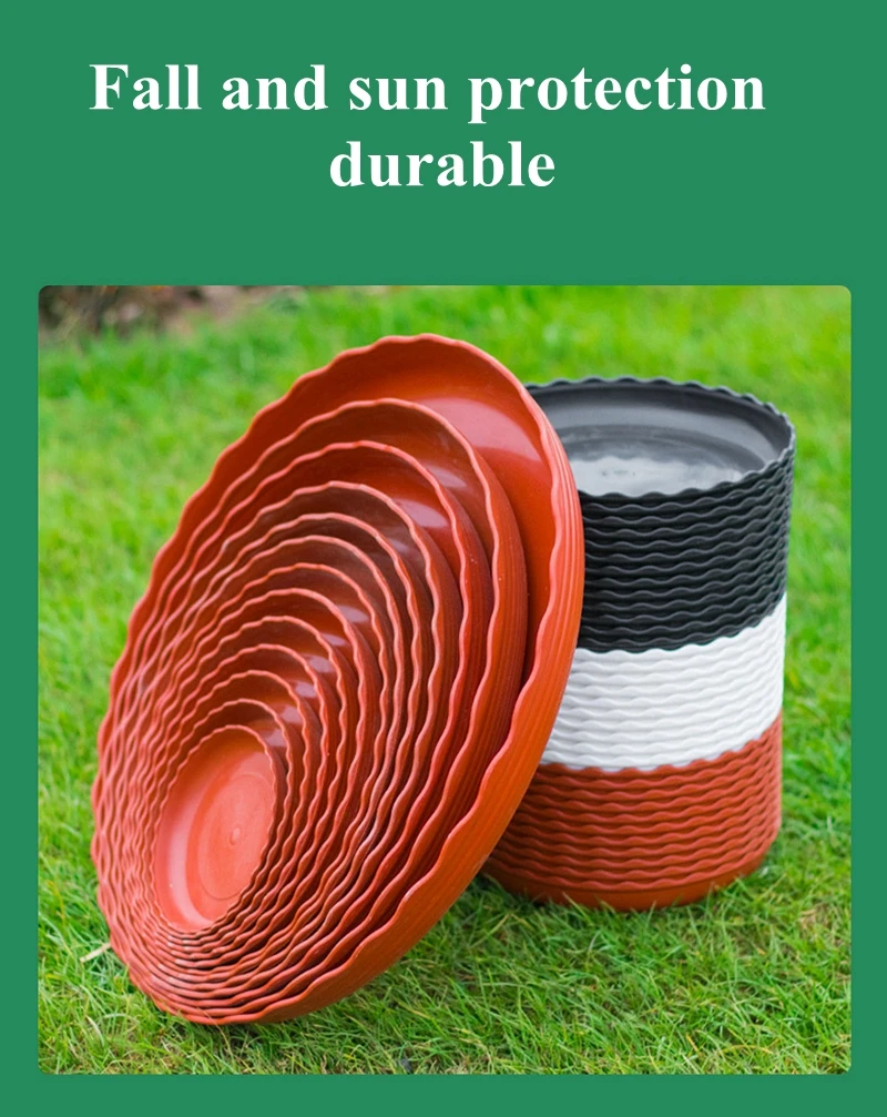 Description Picture 5 of item5Pcs Plant Pot Trays Flower Pot Base Thickened Round Flowerpot Drain Trays Home Garden Pots & Planters Supplies Inner Dia 9-22CM