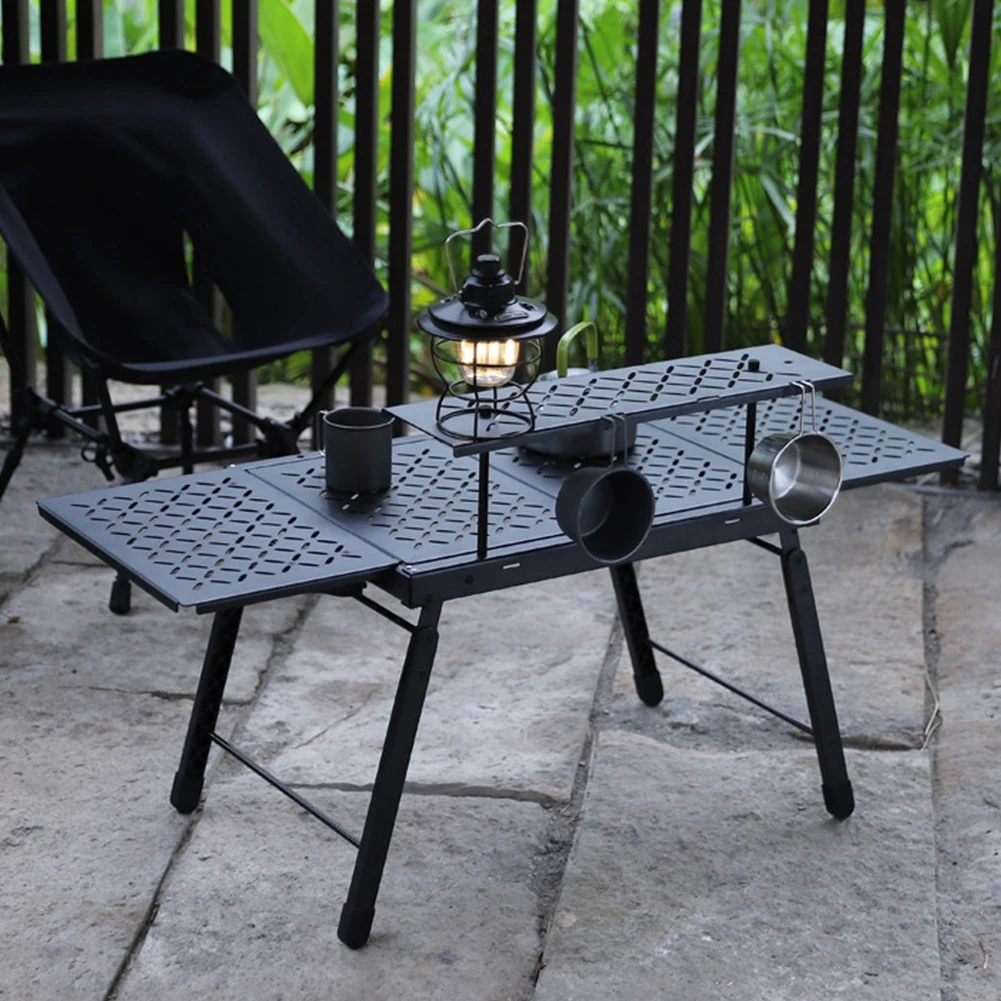 IGT 모듈러 테이블 캠핑 테이블, 야외 바베큐 휴대용 알루미늄 합금 접이식 테이블, 가족 여행 피크닉 테이블 