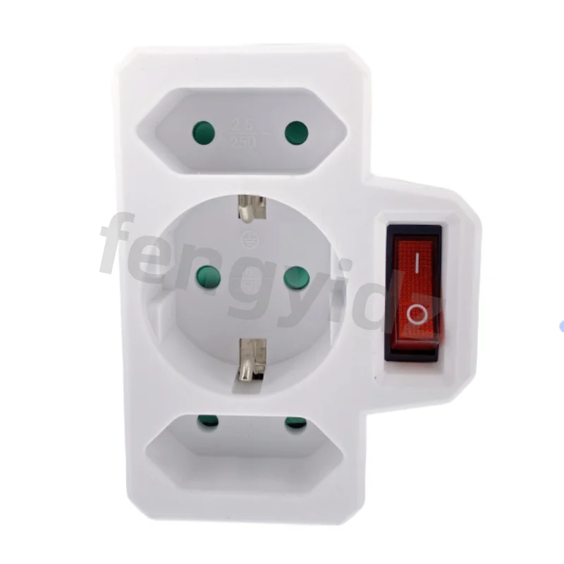 European Type Conversion Plug 1 TO 3 Way EU Standard Power Adapter Socket 16A Travel Plugs with switch plug adapter,eu plug adapter,power adapter,eu socket converter,power plug adapter,plug converter