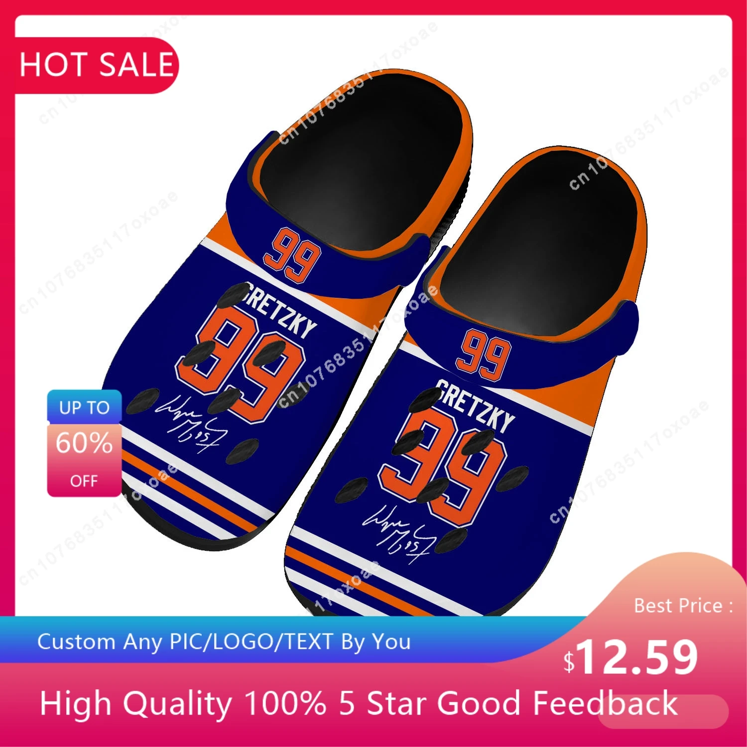 

Хоккей Уэйн Gretzky, домашняя обувь № 99 для мужчин и женщин, Молодежные сандалии для мальчиков и девочек, обувь для сада, обувь на заказ, пляжные тапочки с дырками