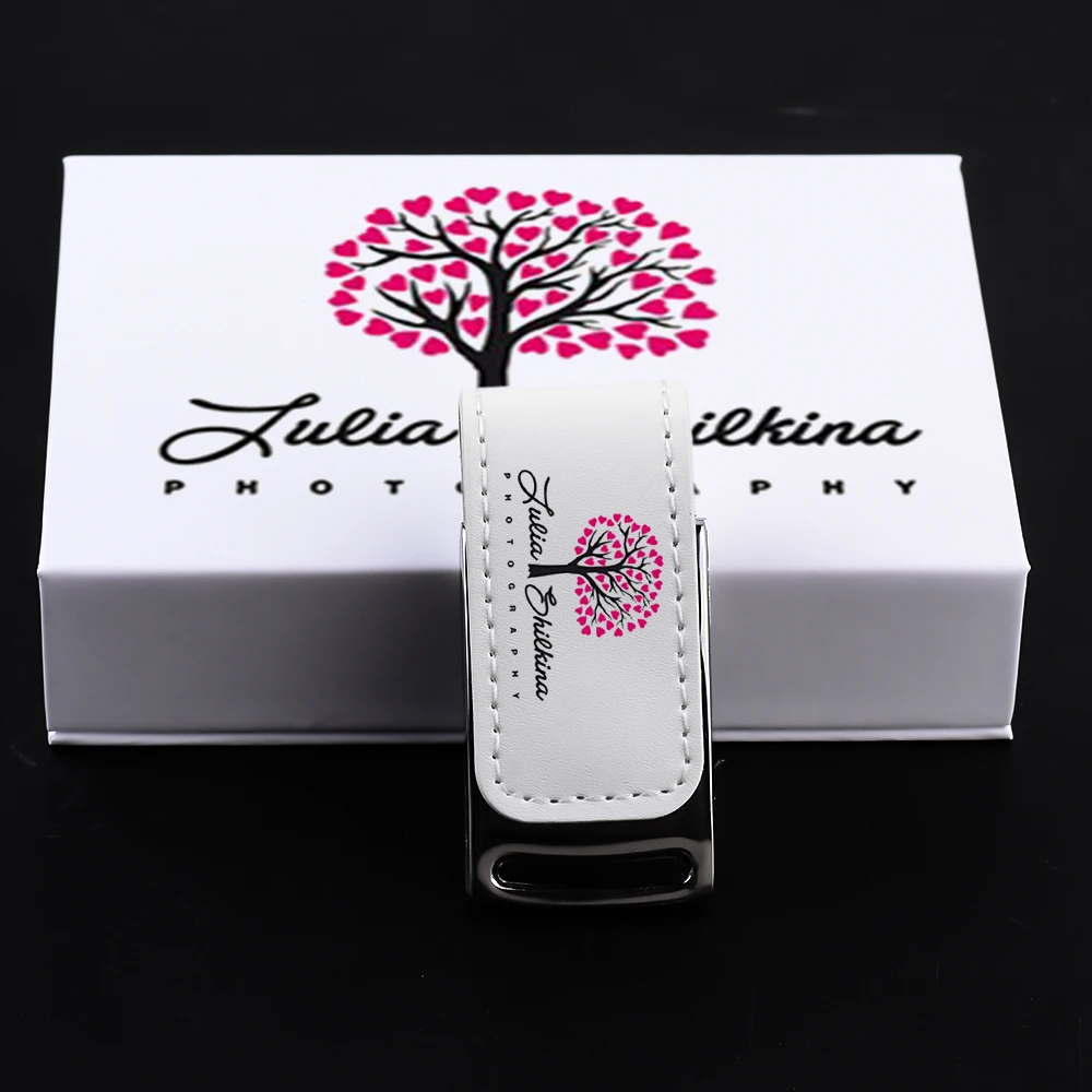 Impressão a Cores Usb 2.0 Flash Drive Logotipo Personalizado Pen Drives de Couro Memory Stick de Capacidade Real Disco u 128 gb 32gb 64gb - Imagem 3