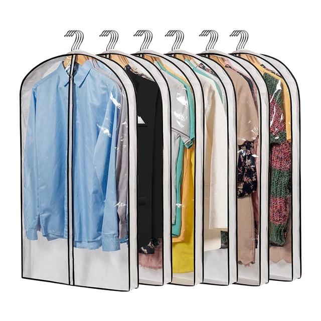 Garment Bags for Hanging Clothes Storage with 4 Gussetes Clear