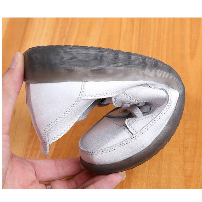 Running shoes Spring Autumn Genuine Leather Vulcanized Shoes Women Jogging Sneakers Woman Lace Up Flat Walking Trainers Fitness Cross-training