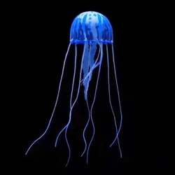 Vibrant Silicone Jellyfish Aquarium Decor - Odorless Aquatic Ornament (Blue)