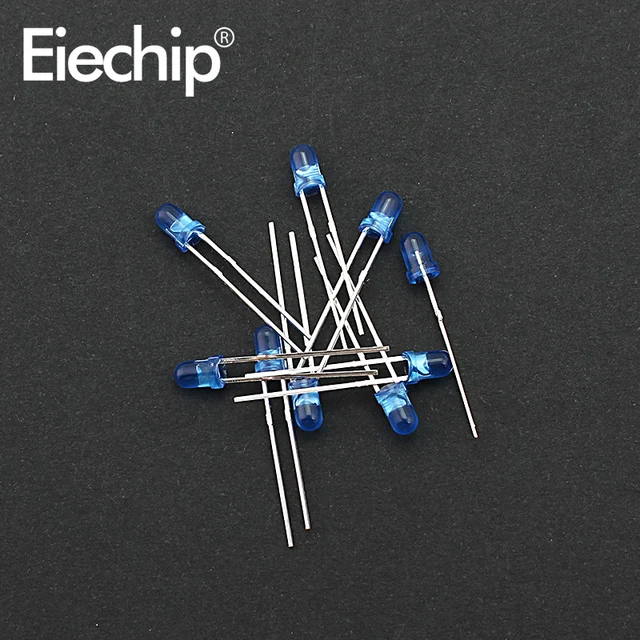 100pcs/200pcs 3mm 5mm LED Diode Assorted Kit White Green Red Blue Yellow Orange F3 F5 Leds Light Emitting Diodes electronic kit 3mm-blue-100pcs