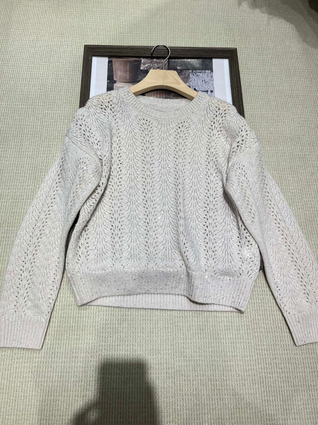 

High quality cashmere sequinned loose sweater