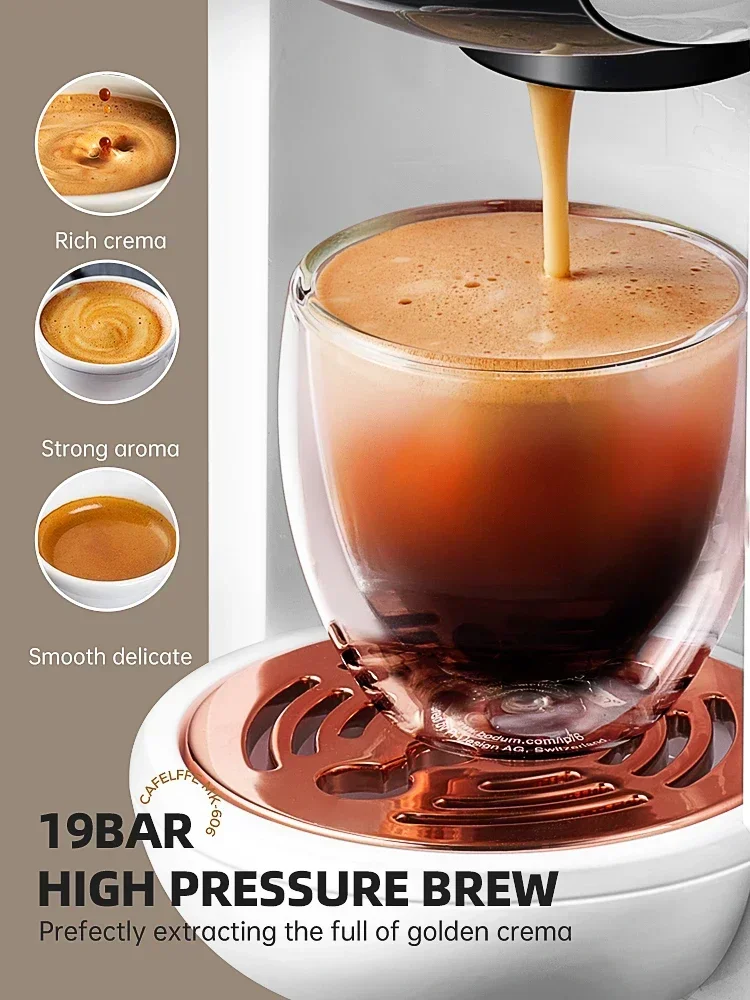 Small Fully Automatic 5-in-1 Coffee Machine Hot/cold DG Multi Capsule Cappuccino Nespresso Ground Coffee Buffet Restaurant Bar 6