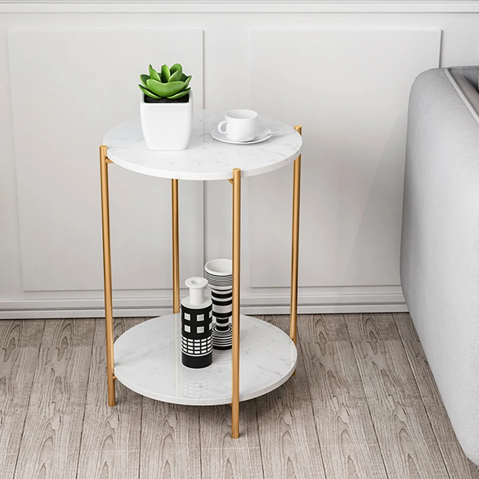 Elegant Round Marble Nesting Coffee Table Set