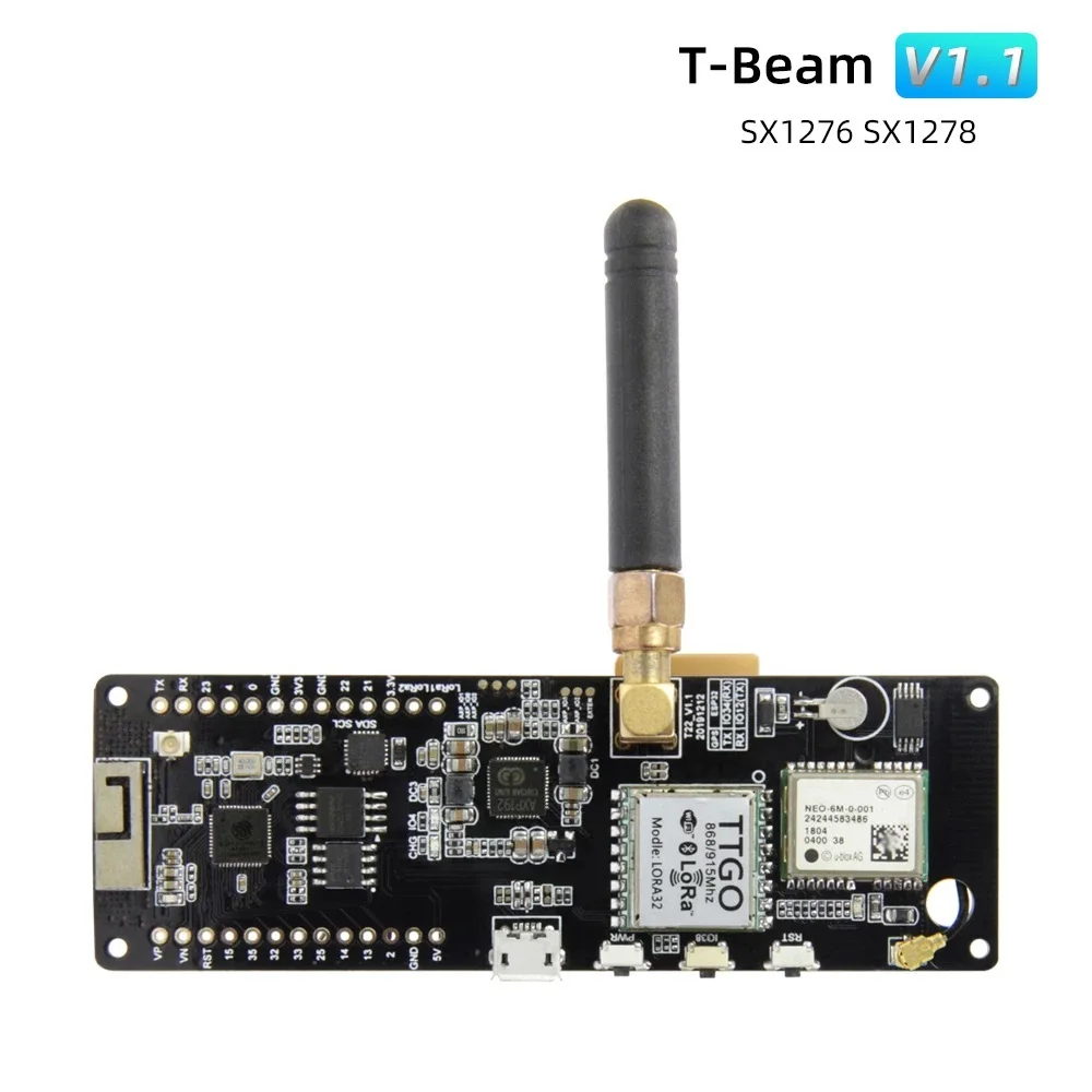 

New T-Beam V1.1 LoRa ESP32 Development Board WiFi Bluetooth Module GPS NEO-6M SX1278 433Mhz SX1276 868Mhz 915Mhz 923Mhz