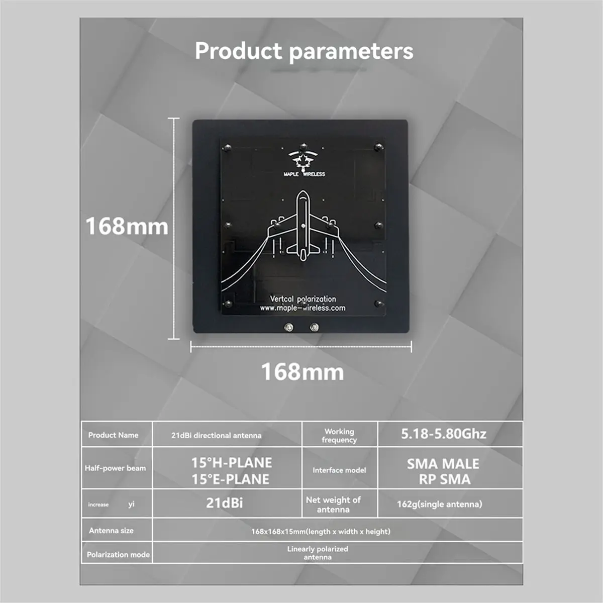 A10R 5.5GHz 21dBi 지향성 안테나 HM30 SOLO VTX RC AAT 무선 기술용 5180-5800MHz 패치 안테나,A