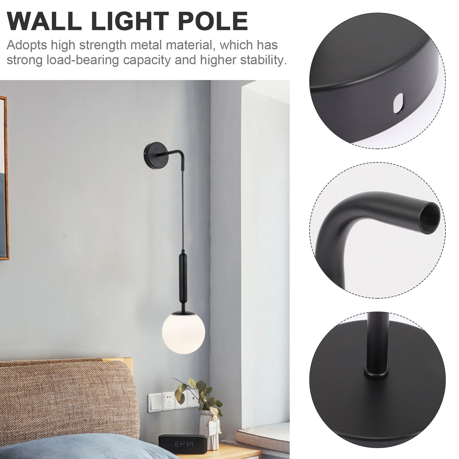 Wall Lamp Accessories Hanging Stand Light Accessory Bracket Home Holder Bedroom Pole Sconce
