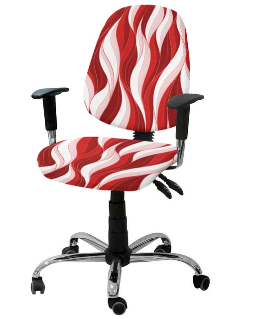 Red Ripple Abstract Lines Armchair Chair Cover