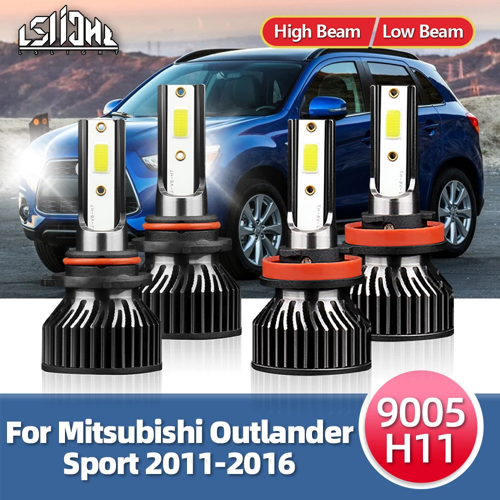 

4PCS Led Lamps COB 6000K Bulb For Mitsubishi Car Headlights Light 72W 8000LM For Outlander Sport 2011 2012 2013 2014 2015 2016