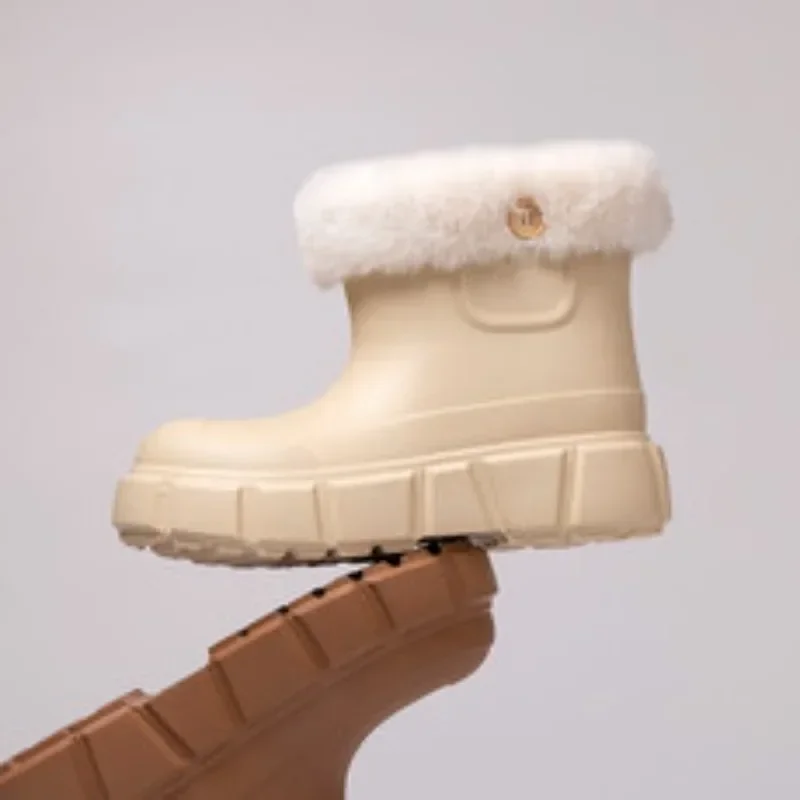 

Winter Women Plush Snow Boots Furry Soft and Warm Outdoor Waterproof Shoes Thick Sole Non Slip EVA Non Slip Casual Ankle Boots