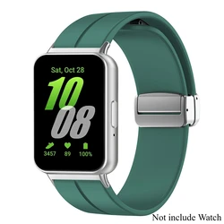 Magnetic Strap with Metal Connector for Smartwatch Bracelet - Silicone Strap Accessories (Pine GreenS)