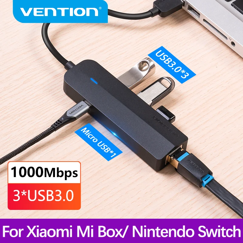 Vention-adaptador Ethernet USB 3,0, USB-C a puerto Ethernet RJ45 para PC, disco duro de red, HUB Ethernet Mi Box Nintendo _ - AliExpress Mobile