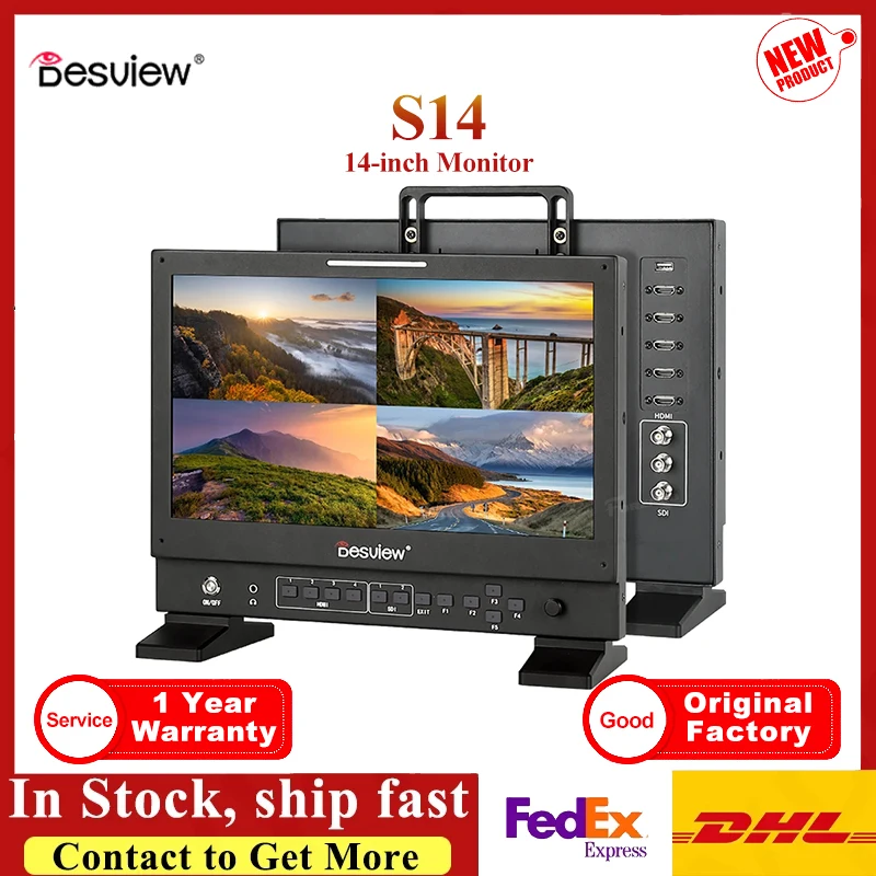 Desview Bestview S14 14 inch Monitor 4K HDMI-Compatible SDI 1920X1080 Touch Screen Monitor for DSLR Camera Video Live Broadcast