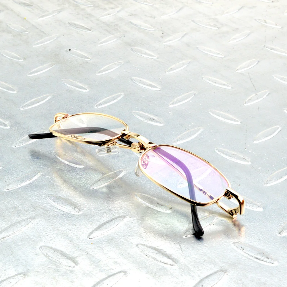 Gold Nickel-Copper Alloy Frame Reading Glasses Ultra-Light Portable Fold Full-Rim Spectacles +0.5 +0.75 +1 TO +6 2