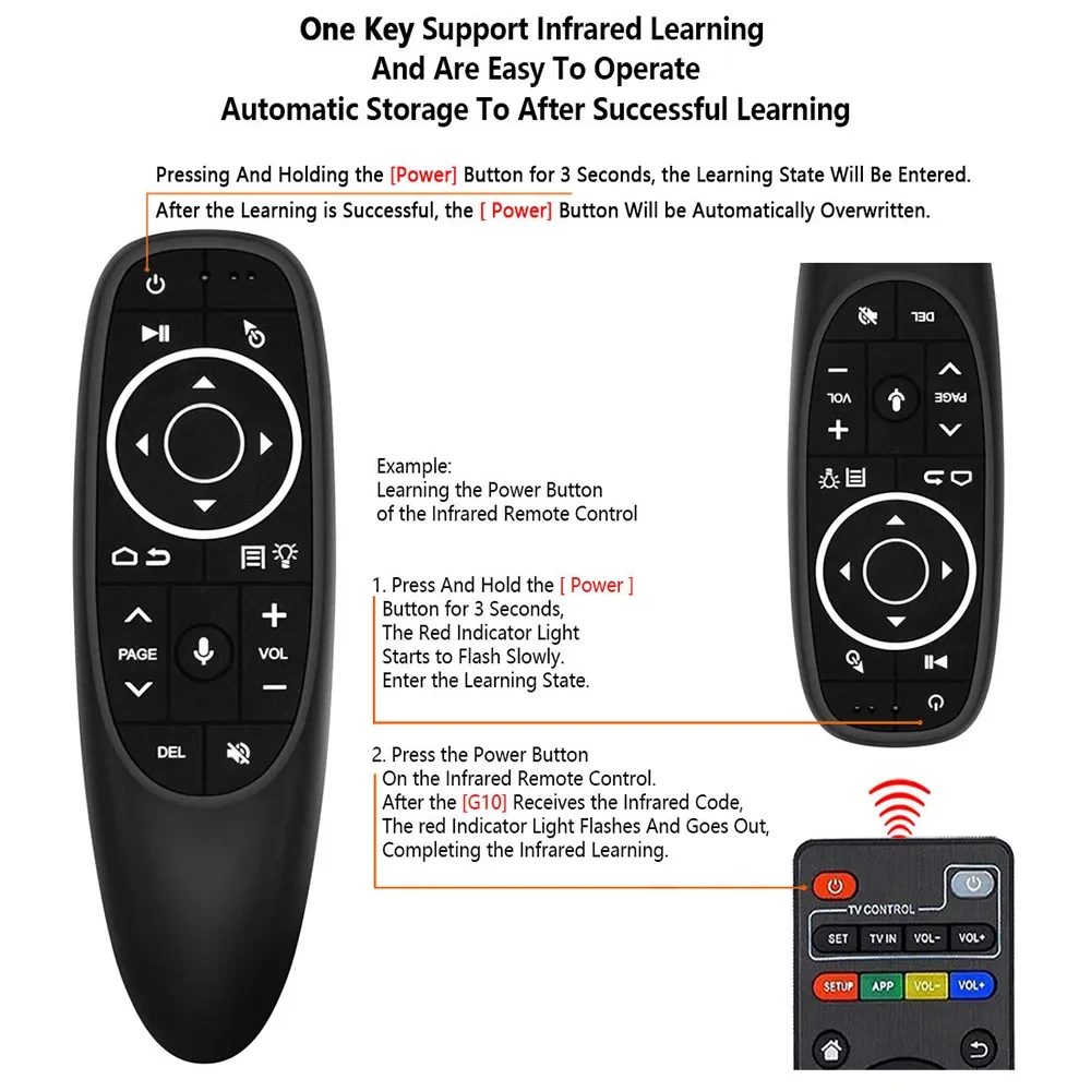 Remote Control G10S Air Mouse Voice 2.4G Wireless Gyroscope IR Learning for H96 MAX X88 PRO Android TV Box HK1