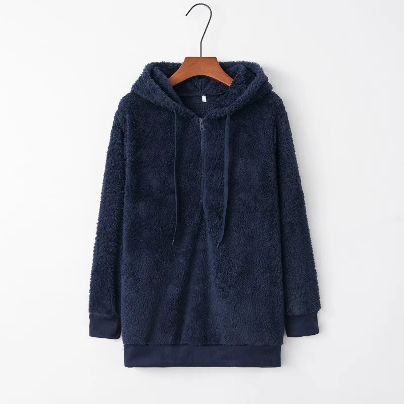 Autumn Winter Pullovers Long Sleeve Round Neck Hooded Solid Women's Clothing Sweater Sweater Warm Casual Loose Fashion Tops