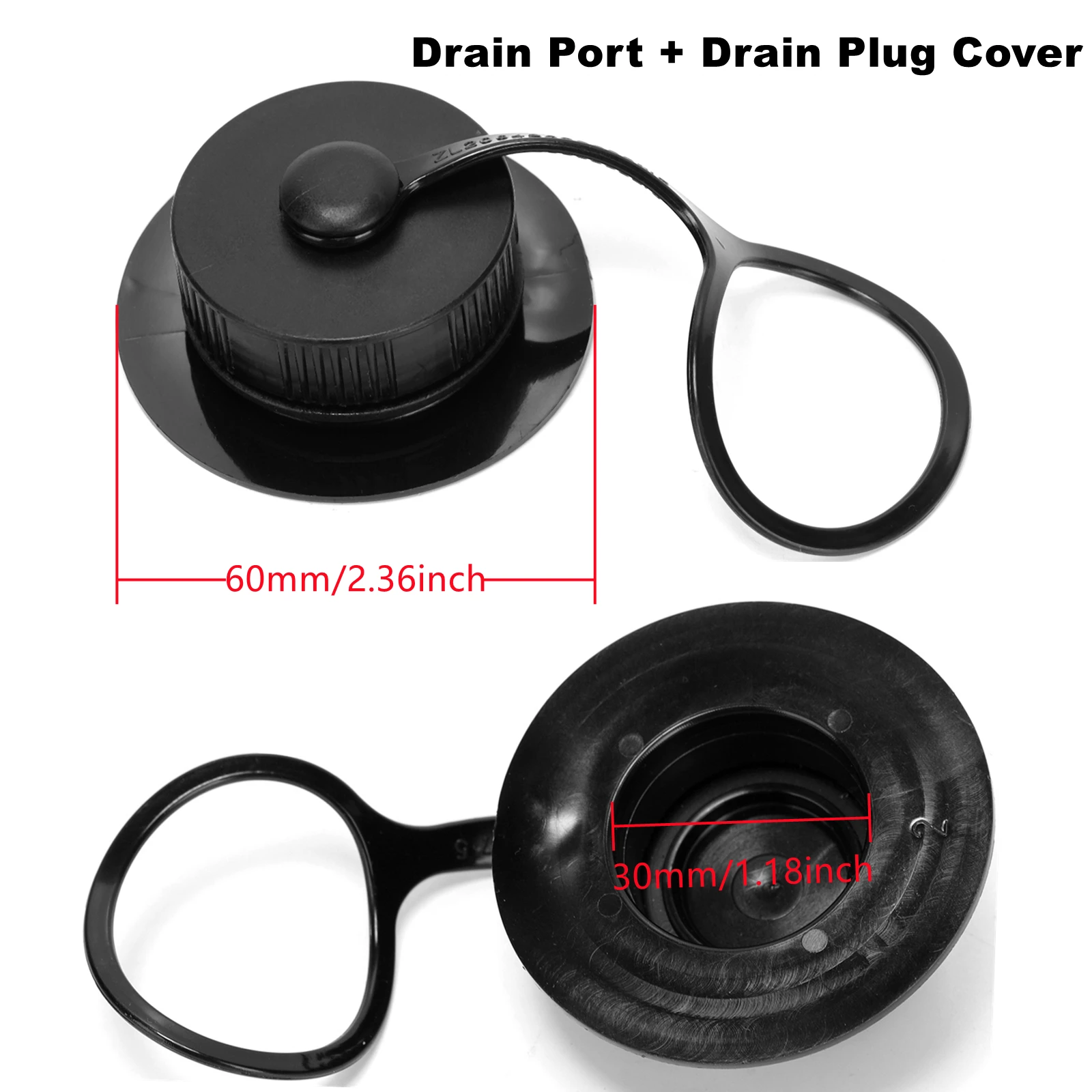 Drain and Plug Cover Set-Inner Diameter 37mm/1.45inch (ABS) Repair Replacement for Pet Folding Pools Dog Baths Plug Cap