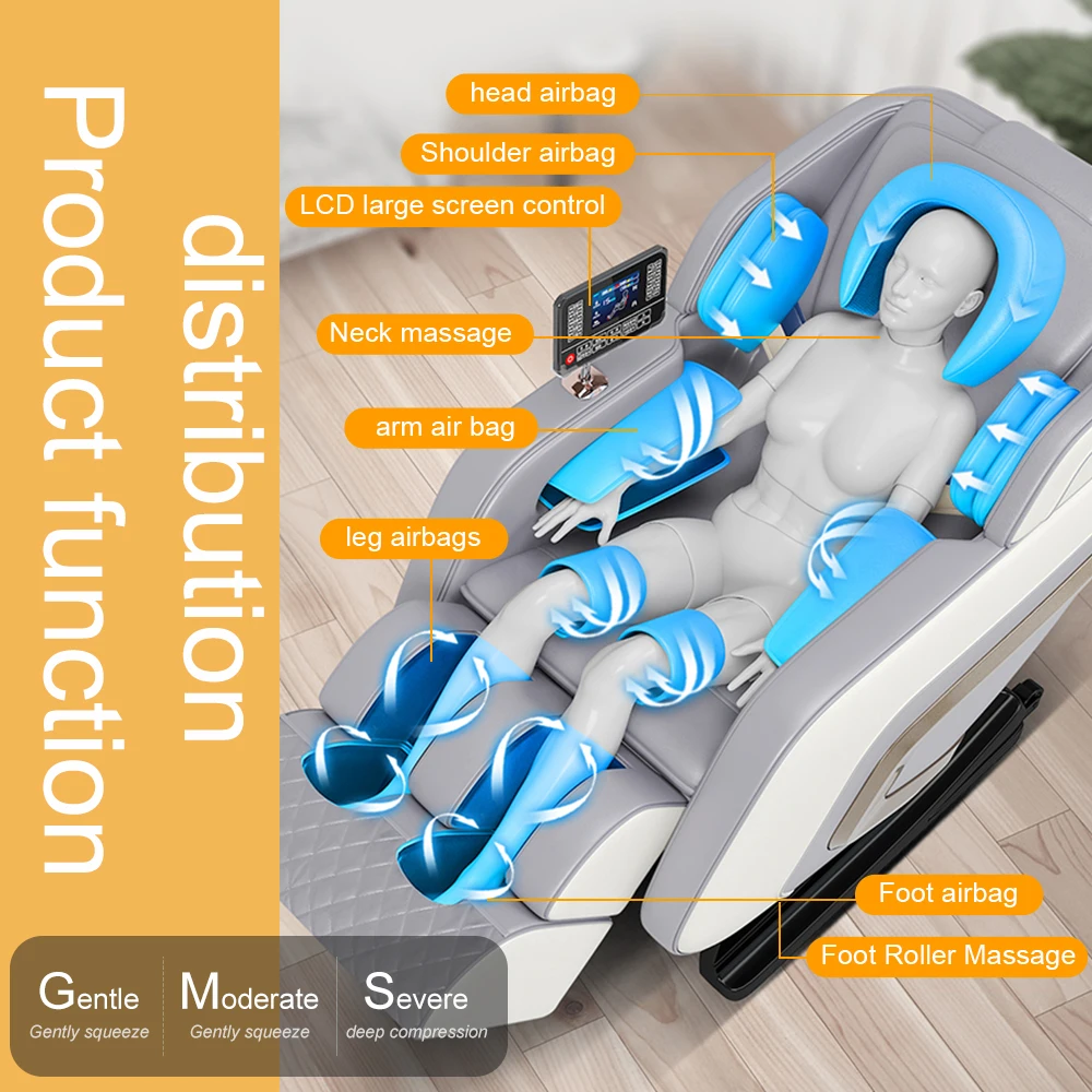 Three Year Warranty Home 4D Heating Massage Chair Multifunctional Full Body Airbag Wrapped Zero Gravity 3D Office Sofa 2