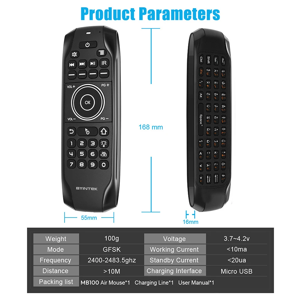 Wirless Air Mouse English/Arab Keyboard With Remote Control PC For Tablet Smart