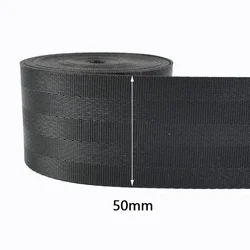 Versatile Black Nylon Webbing Tape for Straps and Accessories (Black - 50mm)