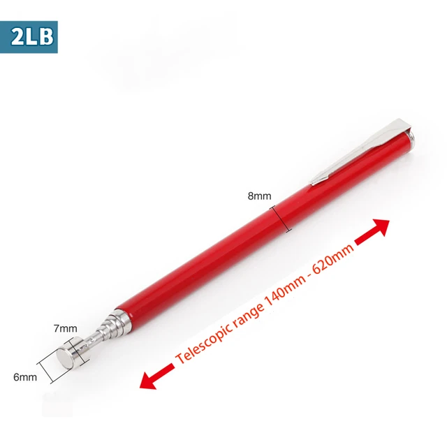 7 Styles Telescopic Magnetic Pen Metalworking Handy Tool Magnet Capacity for Picking Up Nut Bolt Adjustable Pickup Rod Stick 2LB Red