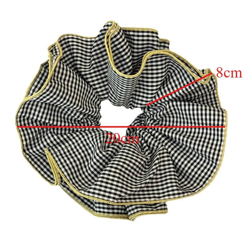 Women's Large Four-Layer Plaid Hair Scrunchie Accessory
