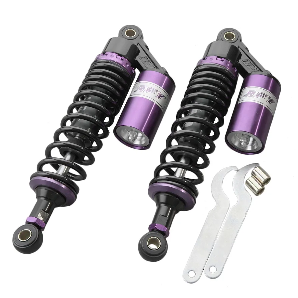 

1Pair Universal 320mm Motorcycle Air Shock Absorber for Honda CM200T CX500 For Yamaha TX650 For Suzuki Kawasaki ATV Purple Black