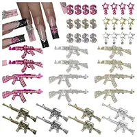 44PCS Gun Nail Charms Nail Art Rhinestone Alloy Gun Dollar Sign Star Nail Luxury Decoration for Acrylic Nails Accessories 1