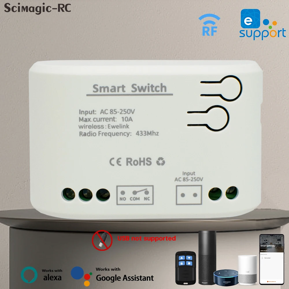 Ewelink Smart Wifi Switch Module APP 7-32V 85-250V 220V RF 433