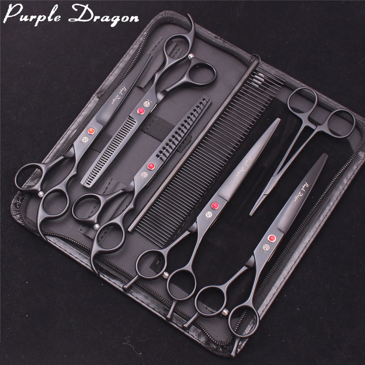 Purple Dragon Dog Grooming Scissors Kit Purple Dragon Scissors Dogs