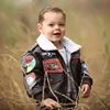 2-12 years old 2019 winter PU leather A2 bomber flight jacket baby girl clothes  boy kids girls coat vintage Outerwear pilot 2