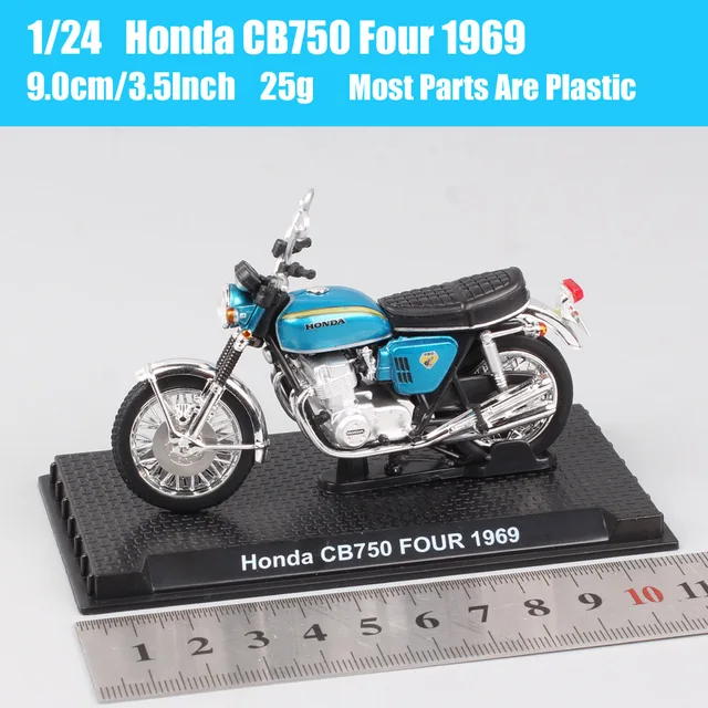 Tiny 1/24 Scale Honda CB750 CB1300 CB1100r Goldwing Valkyrie VFR750R RC30 Gorilla Spring Motorcycle Model 3