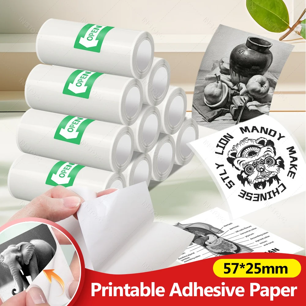 Printable Sticker Paper 3~15 Pcs Mini Printer Sticker Paper Rolls Thermal Photo Rolls for Mini Pocket Thermal Printer printable sticker paper