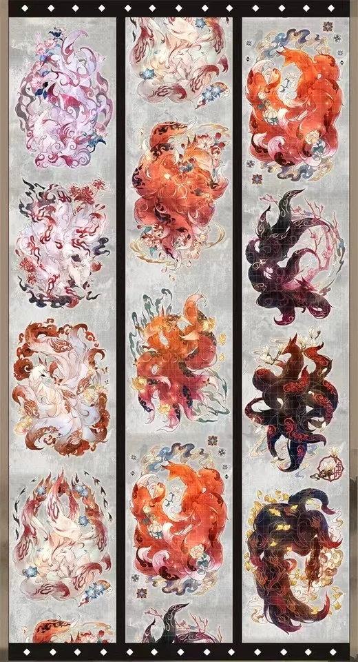 드래곤 피닉스 윈도우 선풍기 반짝이는 쉘 PET 테이프, DIY 장식, 스크랩북 저널 소재 스티커, 1 루프