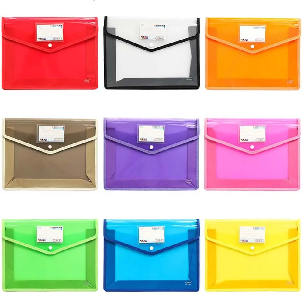 

A4/A5 File Folder Stationery Storage PVC Bag Envelope Waterproof File Folders Portfolio Paper Storage Office Organizers