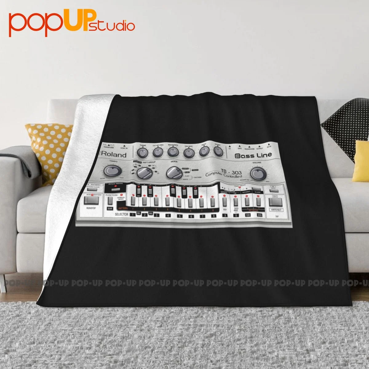 Roland Bass Line Tb 303 Trance Club Coperta Musicale Copertura Antipolvere Spessa Lavaggio Meccanico