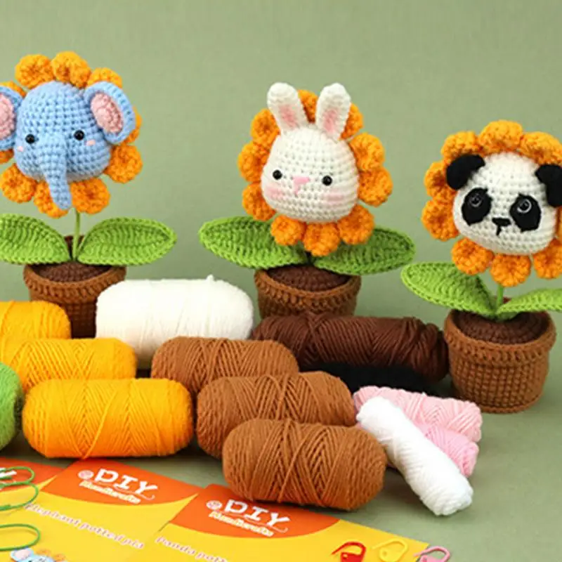 Wobbles Crochet Animal Kit DIY Animal Woobles Crochet Kit For Beginners  Knitting Kit Beginner Crochet Kit DIY Animal Crafts Fun - AliExpress