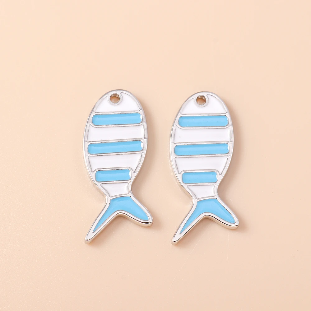 Leslie 5 Stück 12*26mm Niedliche Mini-Fisch-Anhänger Bunte Kleine Fisch-Charms für Handgemachte Ohrringe Armbänder Schmuckherstellung DIY – Detail 6